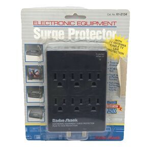 Radio Shack Surge Protector 61-2134 Electronic Equipment Protection Tv VCR